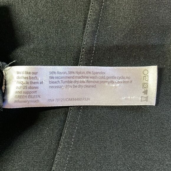 Eileen Fisher Black Size M  Lower Rise Legging Pants Rayon Stretch Pull On - Picture 9 of 11